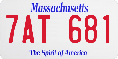 MA license plate 7AT681