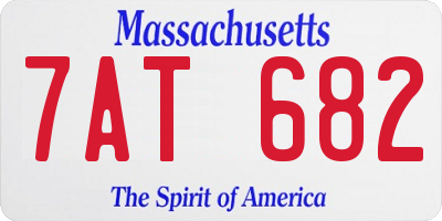 MA license plate 7AT682