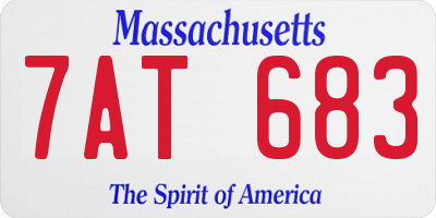 MA license plate 7AT683