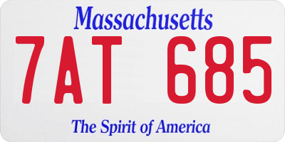MA license plate 7AT685