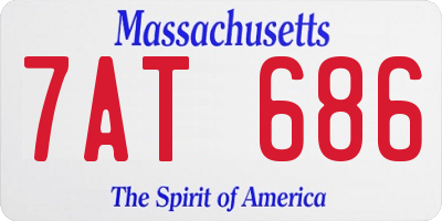 MA license plate 7AT686