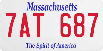 MA license plate 7AT687