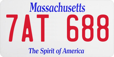 MA license plate 7AT688