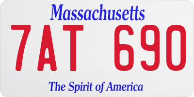 MA license plate 7AT690