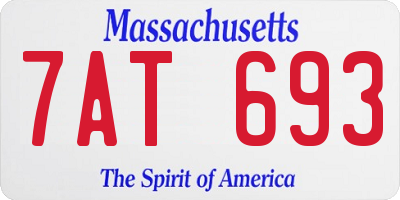 MA license plate 7AT693