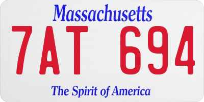 MA license plate 7AT694