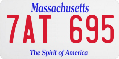 MA license plate 7AT695