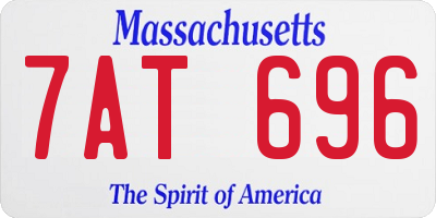 MA license plate 7AT696