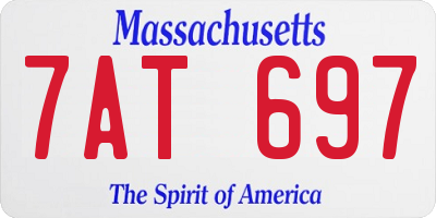 MA license plate 7AT697