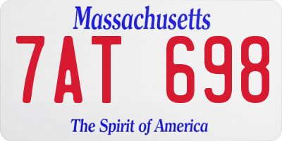 MA license plate 7AT698