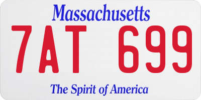 MA license plate 7AT699