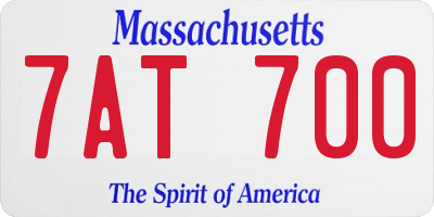 MA license plate 7AT700