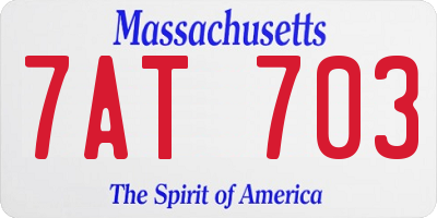 MA license plate 7AT703