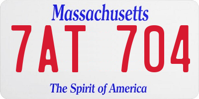 MA license plate 7AT704