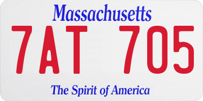 MA license plate 7AT705