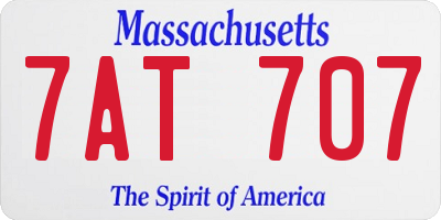 MA license plate 7AT707