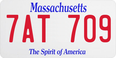 MA license plate 7AT709
