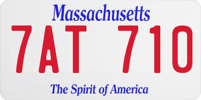 MA license plate 7AT710