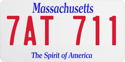 MA license plate 7AT711