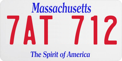 MA license plate 7AT712