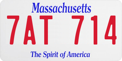 MA license plate 7AT714