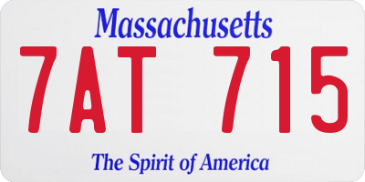 MA license plate 7AT715