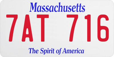 MA license plate 7AT716