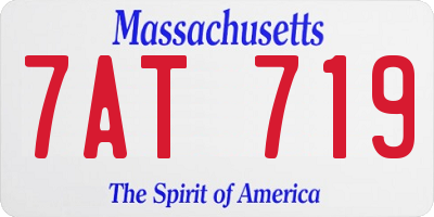 MA license plate 7AT719