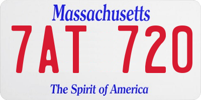 MA license plate 7AT720