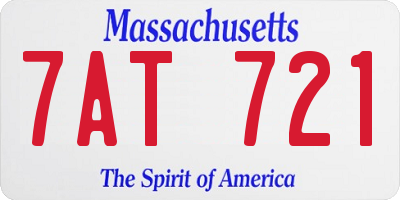MA license plate 7AT721
