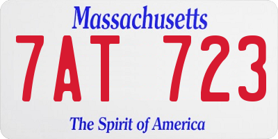 MA license plate 7AT723