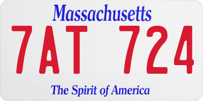 MA license plate 7AT724