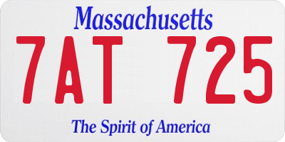 MA license plate 7AT725