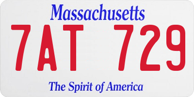 MA license plate 7AT729