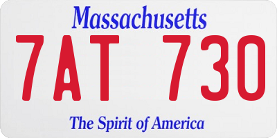 MA license plate 7AT730