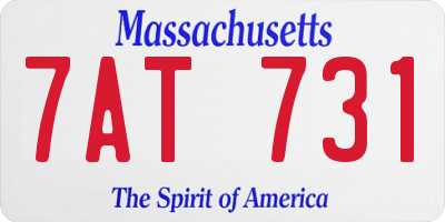 MA license plate 7AT731