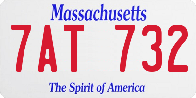 MA license plate 7AT732