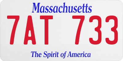 MA license plate 7AT733