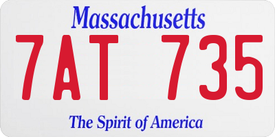 MA license plate 7AT735