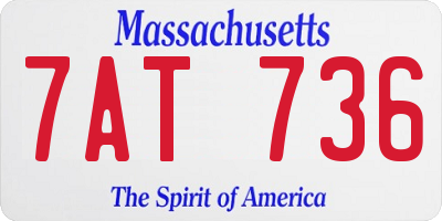 MA license plate 7AT736