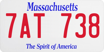 MA license plate 7AT738