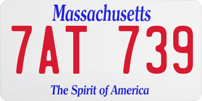 MA license plate 7AT739