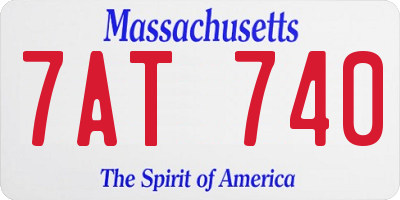 MA license plate 7AT740