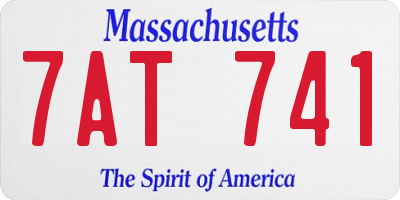 MA license plate 7AT741