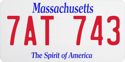MA license plate 7AT743