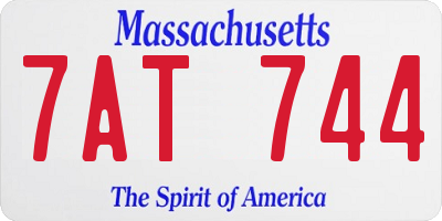 MA license plate 7AT744