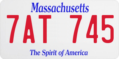 MA license plate 7AT745