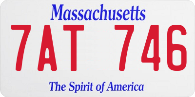 MA license plate 7AT746