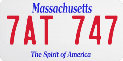 MA license plate 7AT747