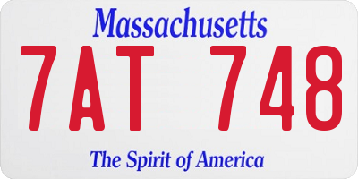 MA license plate 7AT748